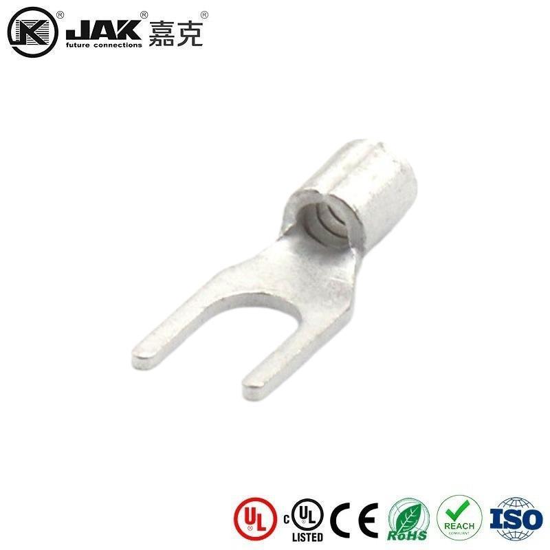 SNB2-3叉型裸端头紫铜焊口Y形 U型线鼻子M3口冷压接端子有认证KST