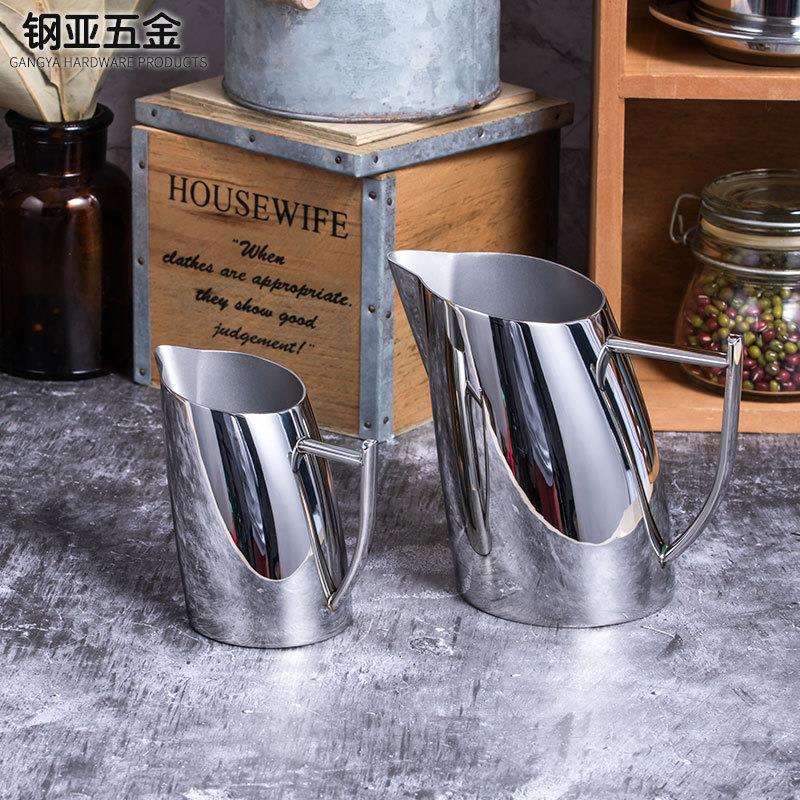 [厂家] 304加厚斜口奶杯拉花杯拉花缸尖嘴奶杯花式拉花杯