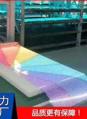 LED晶膜屏柔性透明屏P4室内全彩led晶膜屏软屏橱窗幕墙玻璃贴膜屏