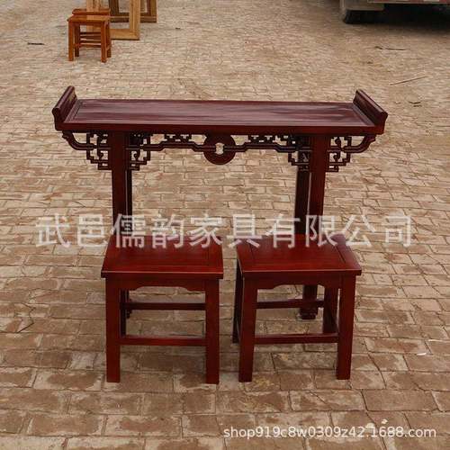 美术桌辅导班美术培训桌椅毛笔书法桌仿古翘头条桌