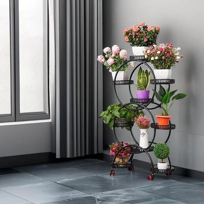 【折扣价】圆形花架子简约现代多层室内客厅阳台铁艺落地式花盆架