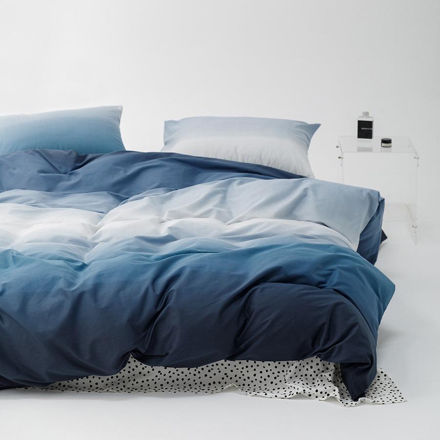 【折扣价】渐变色全棉被套单件150_200_230cm双人纯棉被罩三件套