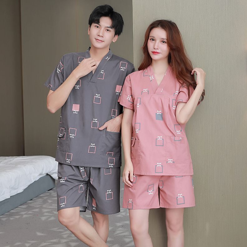 浴2023大码士汗蒸服情侣全棉服桑拿洋气新款女加肥纯棉服男款按摩