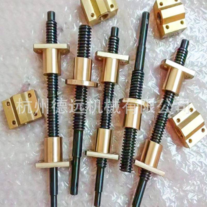 45#钢梯形丝杆正反牙升降传动丝杆T型扣丝杠配铜螺母丝母配件加工