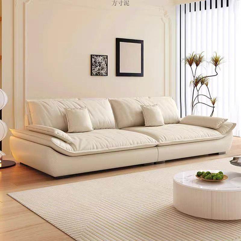 意式轻奢科技布艺沙发客厅小户型现代简约极简三人位直排帆船沙发