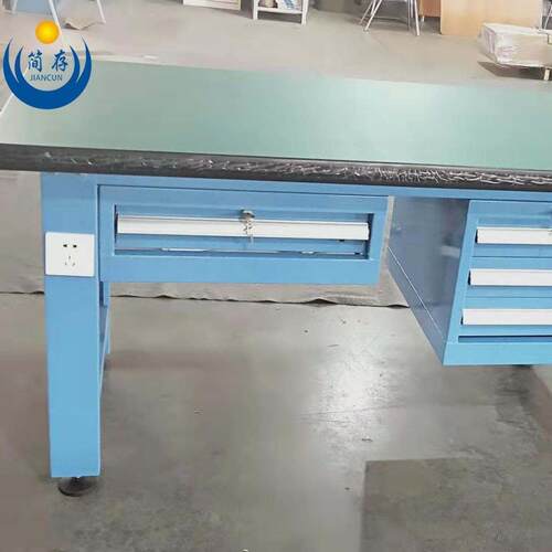 重型绿色防静电工作台三抽操作台吊抽灰色复合桌面工作桌钳工台