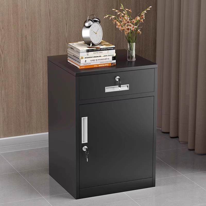 铁皮文件柜矮柜办公室储物柜档案资料柜带锁抽屉柜桌下收纳小柜子