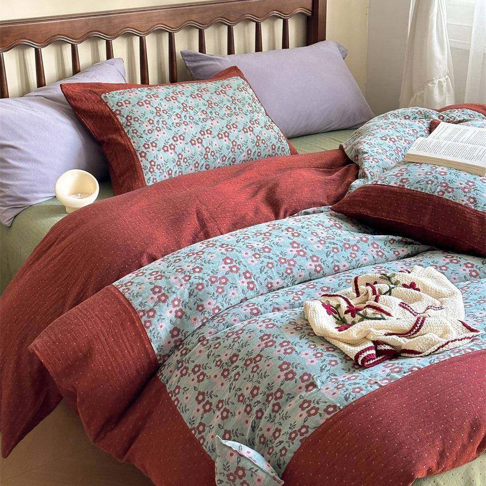 经典田园中古风格立体蝴蝶结配饰贴边床单色织双层纱四件套,清洗/食品/商业设备,风口/风叶/风机配件,淘宝优惠券,粉丝福利购,淘宝优惠卷