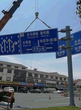 交通标志牌杆道路指示牌立杆标识牌立柱L八角杆F单悬臂道路标志牌