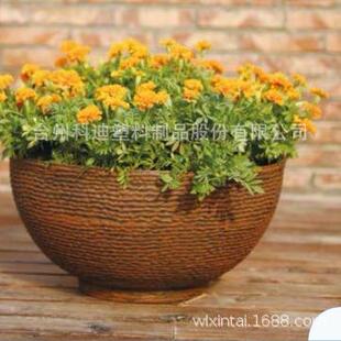 外贸工厂KD5542SN做旧加大塑料仿石矮花盆碗莲睡莲水培专用盆