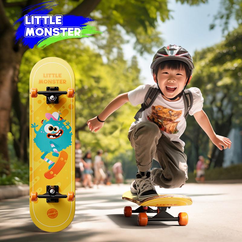 飞尔顿长板滑板初学者儿童陆地冲浪板男生青少年滑板车专业双翘板