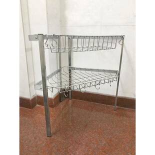 304不锈钢厨房置物架三角区沥水碗碟架洗碗水池晾放碗筷收纳架