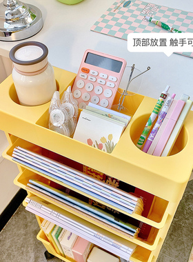 儿童书架可移动带轮绘本收纳学生宿舍神器落地小书柜书桌边置物架