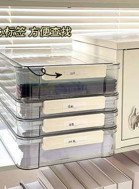 教师试卷收纳整理神器办公桌工位好物大容量透明塑料a4文件收纳盒