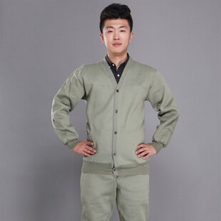 87老式军绿绒衣裤 纯全棉绒衣绒裤 矿山井下工作服保暖绒衣绒裤