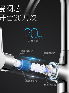 埃美柯amico厨房水龙头全铜冷热洗菜盆水槽厨房旋转防溅抽拉龙头