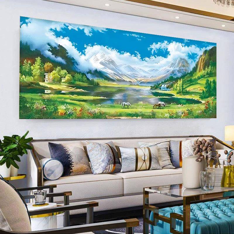 【折扣价】天山盛镜十字绣2025新款线绣客厅风景山水画大幅大气满