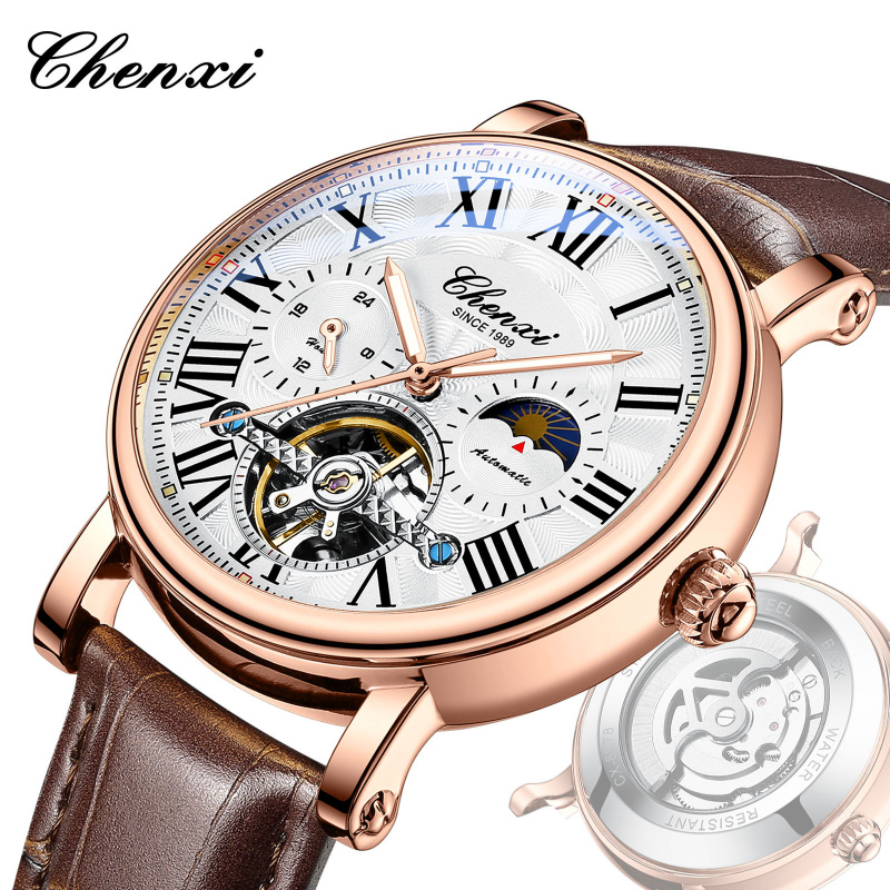 晨曦机械手表男全自动镂空商务表