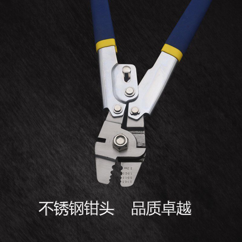 8字铝套压接钳带剪断不锈钢丝绳索钳 椭圆形铝套海钓鱼钩卡压线钳