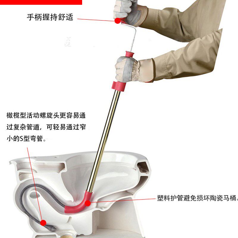 包邮北京大力牌手动手摇式管道疏通器通马桶厕所下水管道D-3/D-6