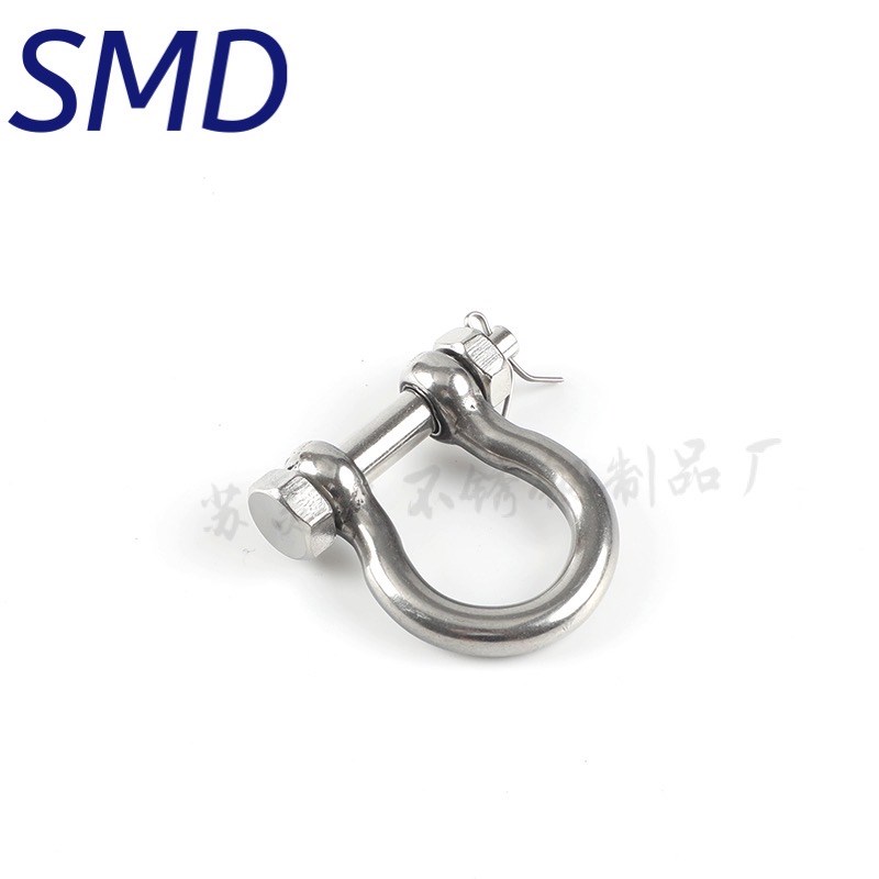 304不锈钢加长卸扣 日式D型保险U型带螺母起重弓型马蹄形加宽卸扣图片