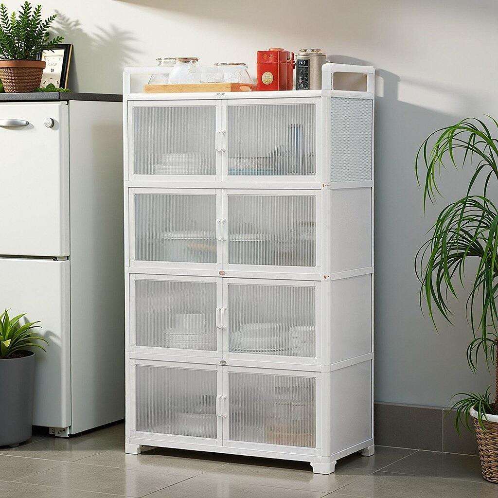 餐边柜厨房柜储物柜铝合金茶水柜简易橱柜碗柜收纳柜子置物柜家用