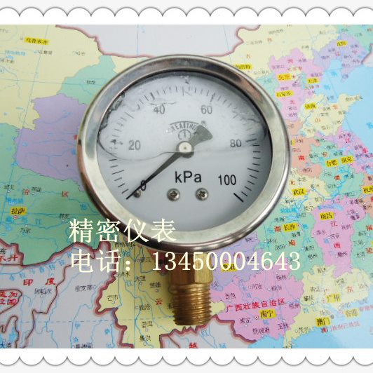 60直PMM－A耐震压力表0K100Y压力表，耐震千帕,60充N-油立式