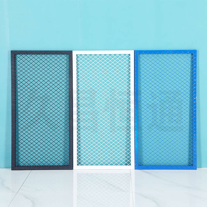 定制菱形网格片铁艺吊顶工业风隔断墙镂空屏风装饰钢板丝网展示架