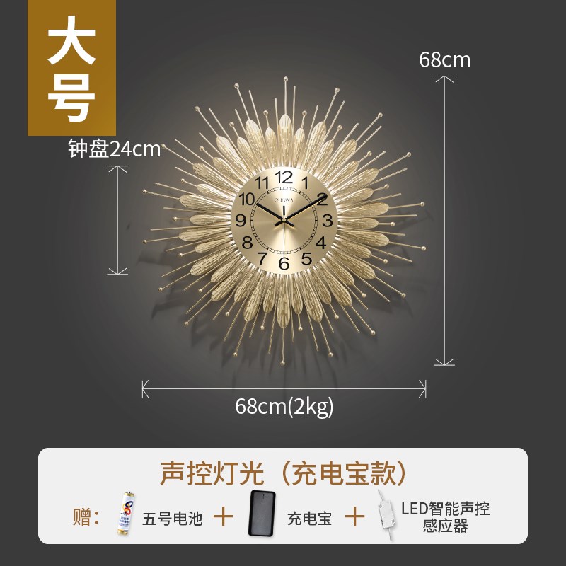 创意轻奢高级感钟表挂钟2s025新款静音石英钟现代简约艺术时钟挂