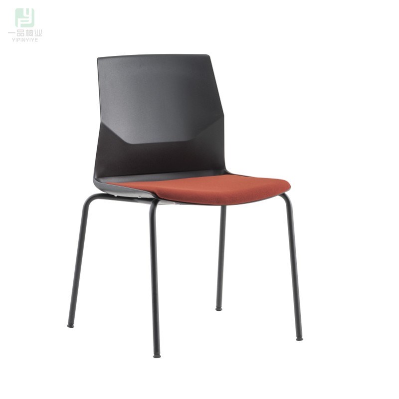 会议记录椅白色j四脚塑钢餐厅椅单位会客椅多媒体教室椅堆叠培训