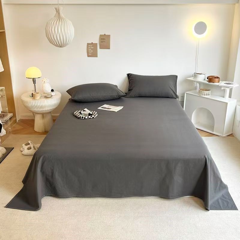 简约风格水洗棉s床单纯色日式床单单件床单