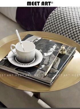 现代轻奢样板间组合摆p件售楼处边几咖啡杯茶几搭配飘窗软装饰品