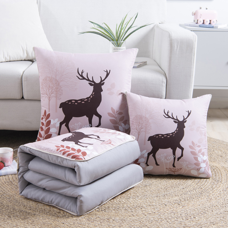 折叠抱枕被子两用二合一汽车上载后排靠枕办N公室午睡枕头被二合