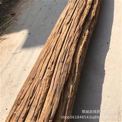 风化木老木头旧木头原木料枯木老榆木摆件装饰装修木材隔断房梁木
