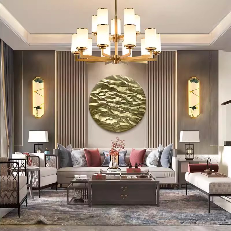 3d立体浮雕装饰画入户玄关挂画圆形抽象简约样板间客厅背景墙壁画图片