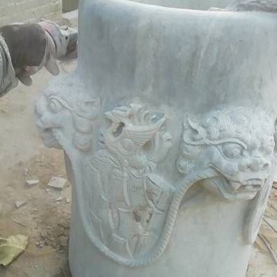 口室外青井盖仿古井兽狮井栏石雕石四神井圈井摆件庭院石头口吸水