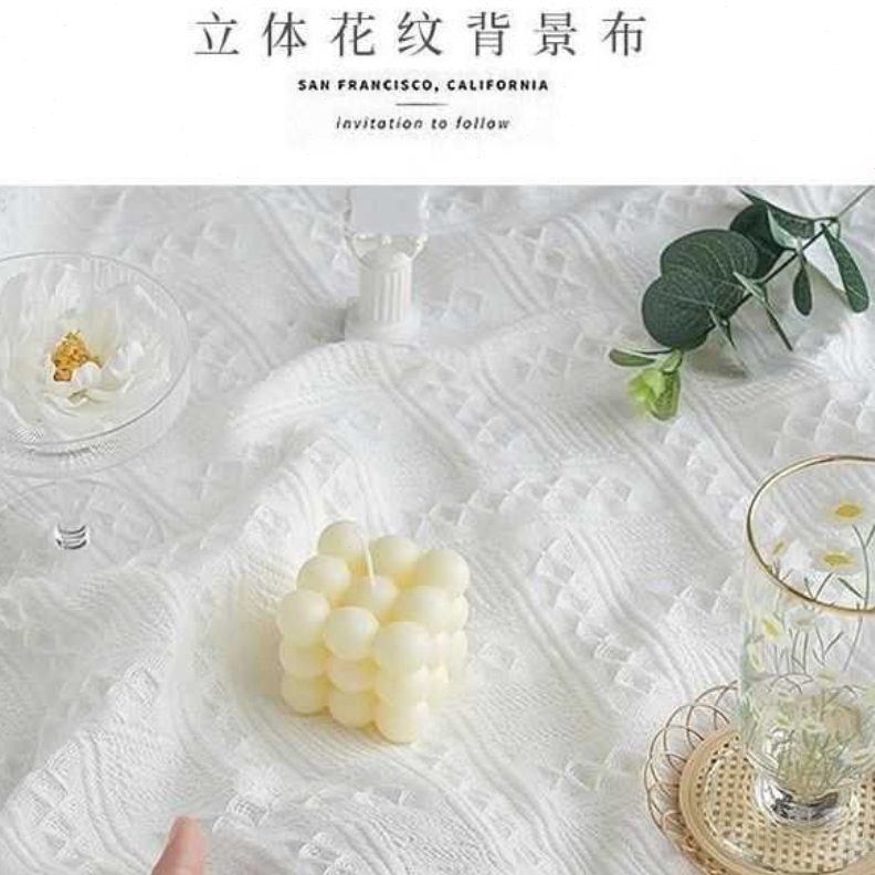 甜品北欧ins风拍照背景布防尘盖布桌布茶几垫白色书桌圆桌台布感