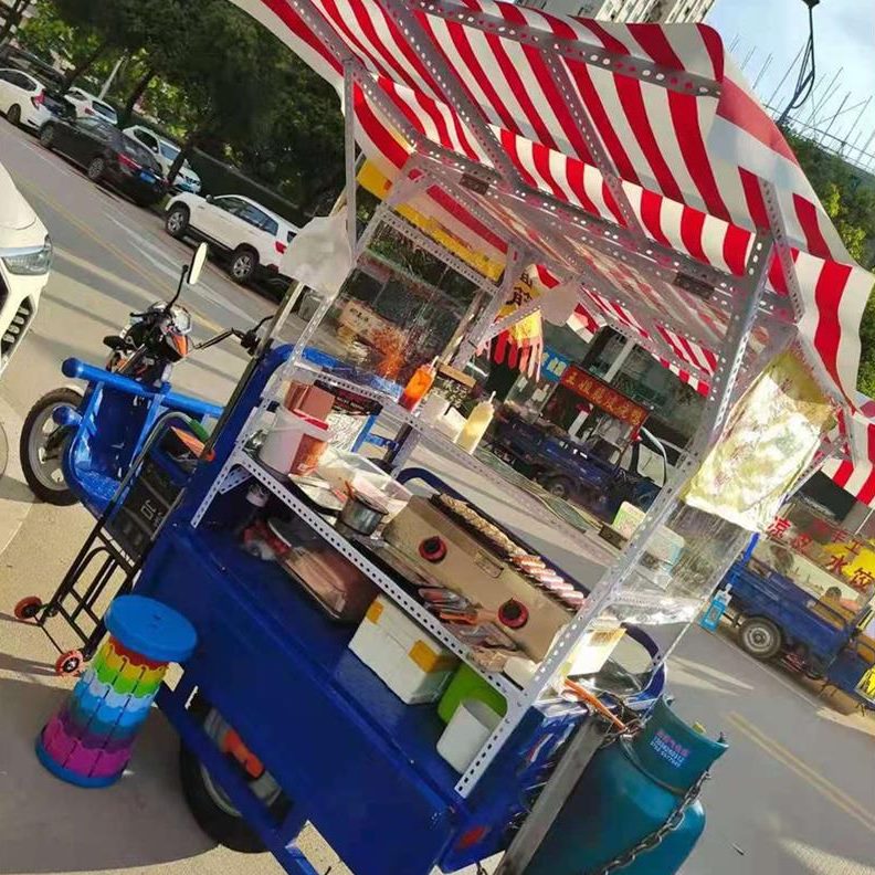 架子烧烤改装凉皮串臭豆腐鸭煎饼小吃架子电动三轮车油炸卤味烤肠