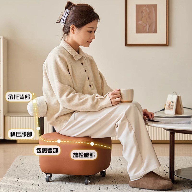 万向轮小凳子家用矮凳滑轮小板凳门口换鞋凳客厅沙发凳靠背小椅子