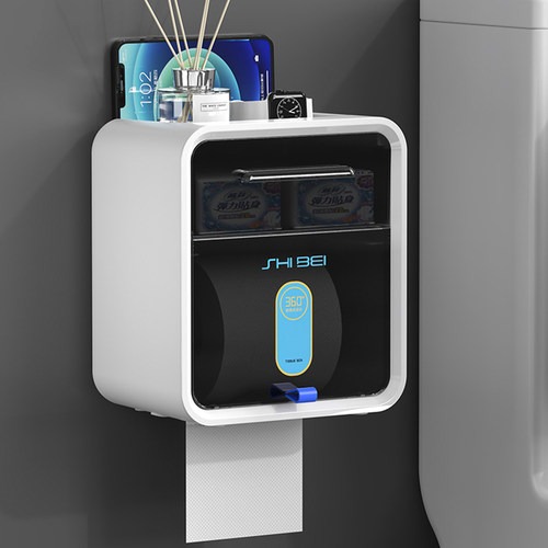 卫生间厕纸盒抽纸手纸收纳免打孔壁挂式厕L所洗手间纸巾卷纸置物