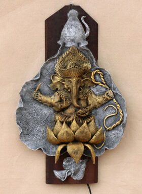 泰国进口 东南亚创意大象鼻神树脂 个性床头灯客厅过道壁灯装饰品