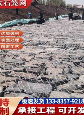 网包塑铅丝网石防网箱格宾石头河堤护坡雷诺汛笼防网网护垫洪笼