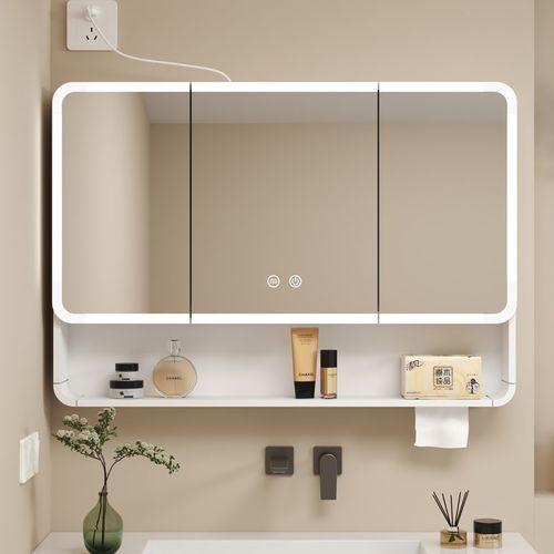 智能镜柜化妆室浴室m镜单独智能除雾圆弧美妆灯光收纳柜化妆室镜