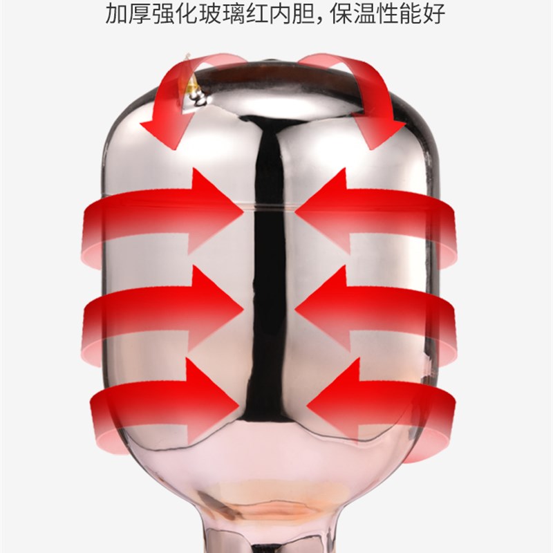 气压壶玻璃镀铜红胆1.n9升2.2升2.5升3升家用暖壶热水瓶保温壶内