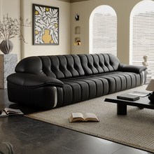 2025新款意式极o简真皮钢琴键沙发小户型客厅现代简约皮艺沙发