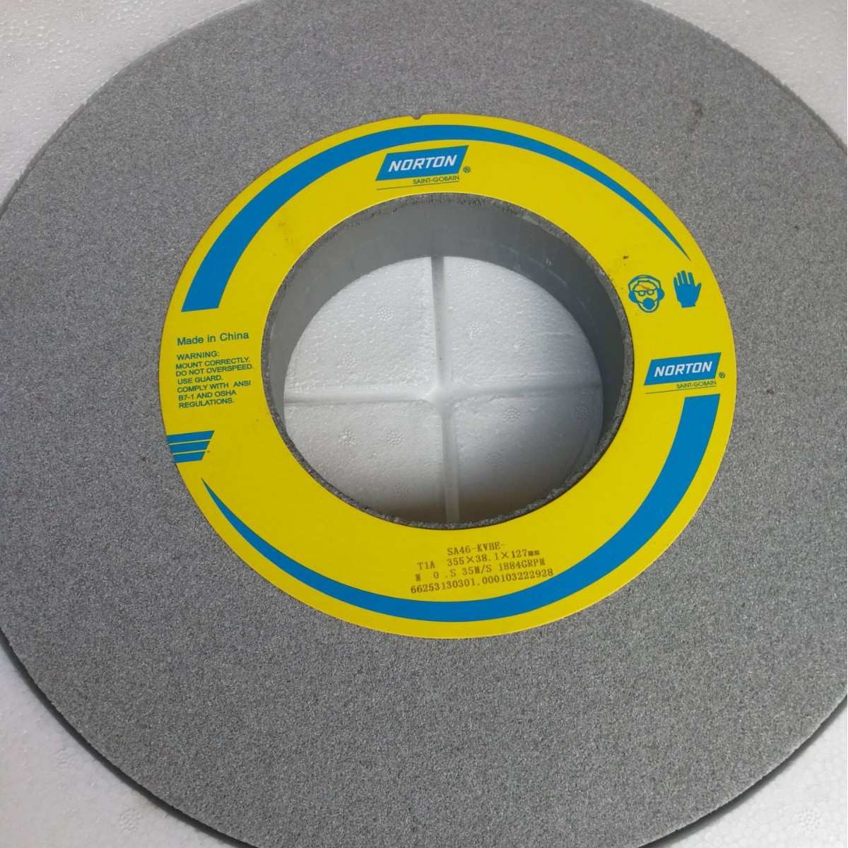 磨不锈钢诺顿单晶刚玉砂轮32A SA46K355*38.1*127  350*40*127