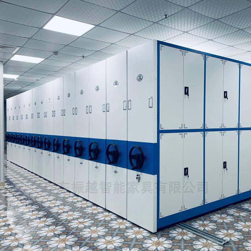 密集架厂家手动型双柱档案架钢制智能电动手摇库房财务资料密集柜