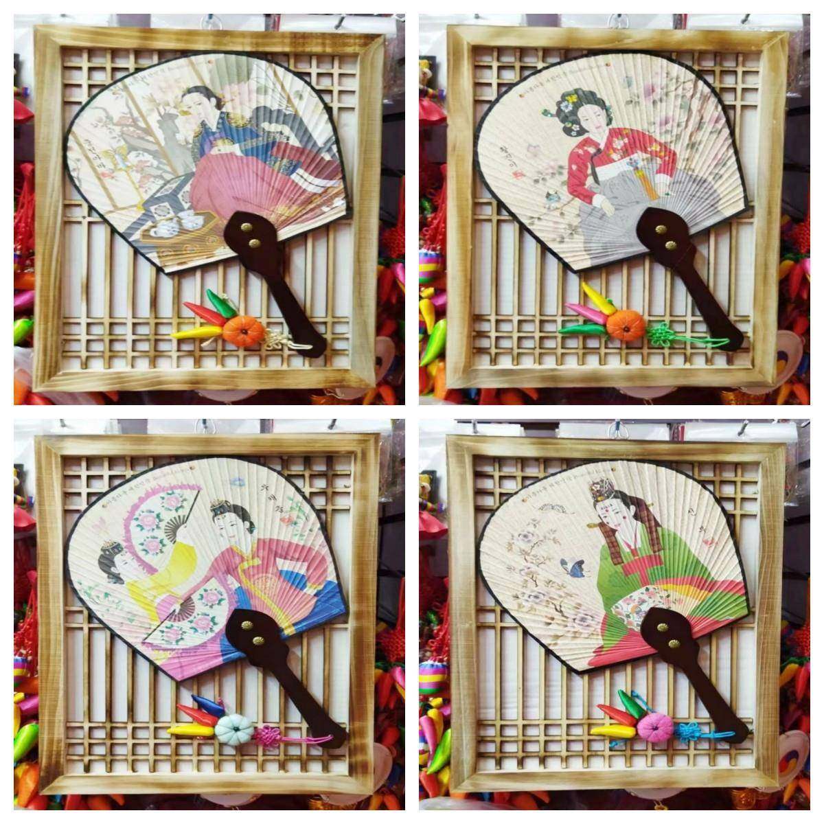 韩式创意太极扇子辣椒布艺相框组合家居客厅餐厅装饰挂件墙壁挂饰