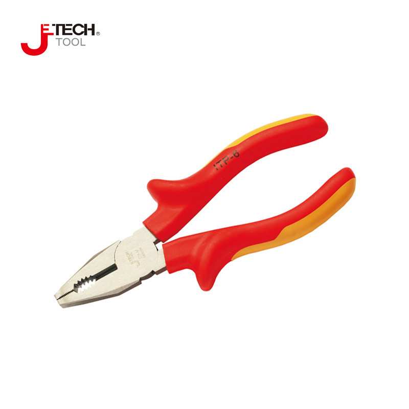 捷科绝缘钢丝钳尖嘴钳斜嘴钳剥线钳6寸8寸电工绝缘钳子ITP-8