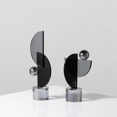 现代轻奢创意软装饰品几何高端样板房间设计师搭配高级感家居摆件